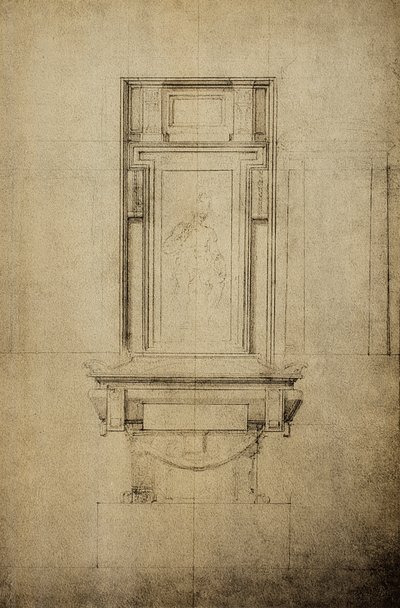 Studie voor een van de monumenten in de Medici-kapel van de basiliek van San Lorenzo door Michelangelo Buonarroti